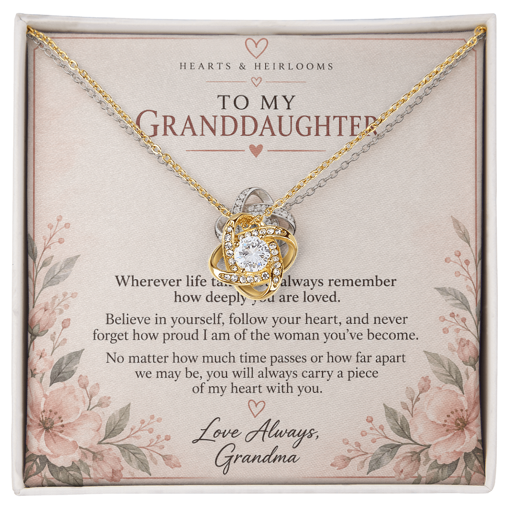 To My Granddaughter Love Knot Necklace – Gift From Grandma