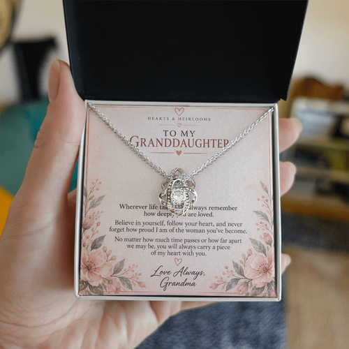 To My Granddaughter Love Knot Necklace – Gift From Grandma